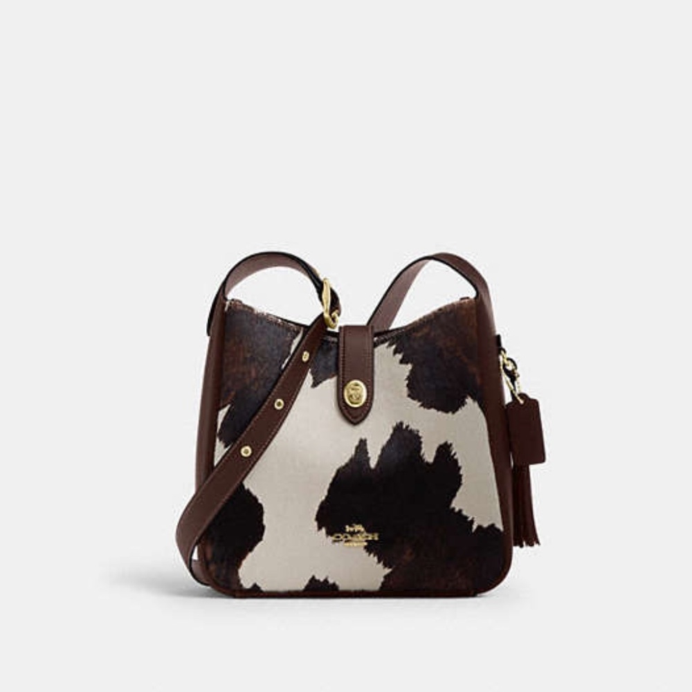 Hadley Convertible Crossbody Bag With Cow Print And Tassel